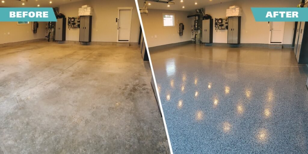 Finished epoxy garage floor
